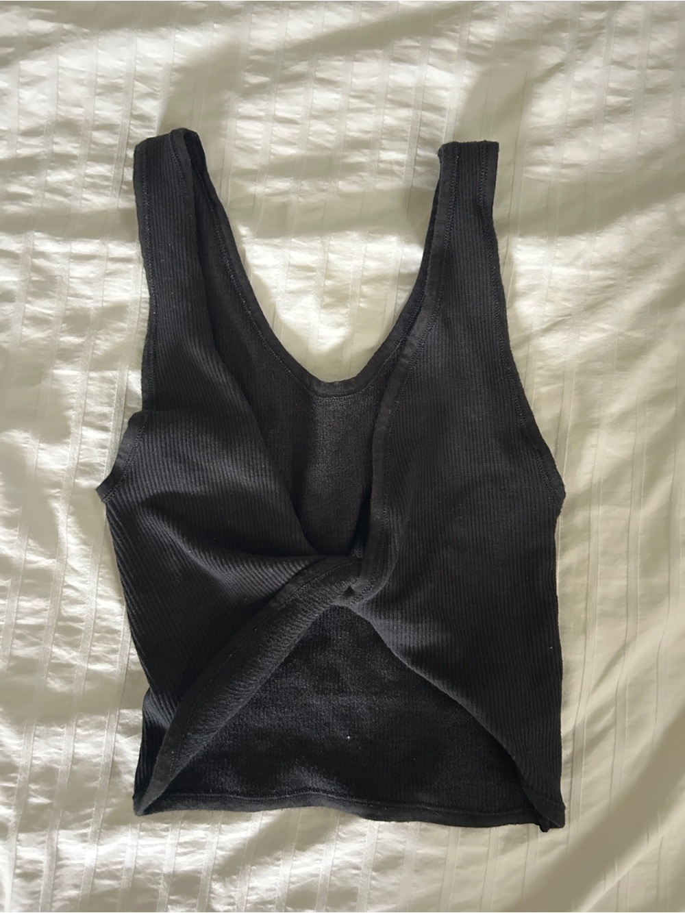 Out From Under Black Twist-Front Ribbed Tank Top - Women